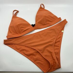 Summersalt Bikini Swim‎ Set Size 10 Triangle Low Rise High Leg Tangerine
